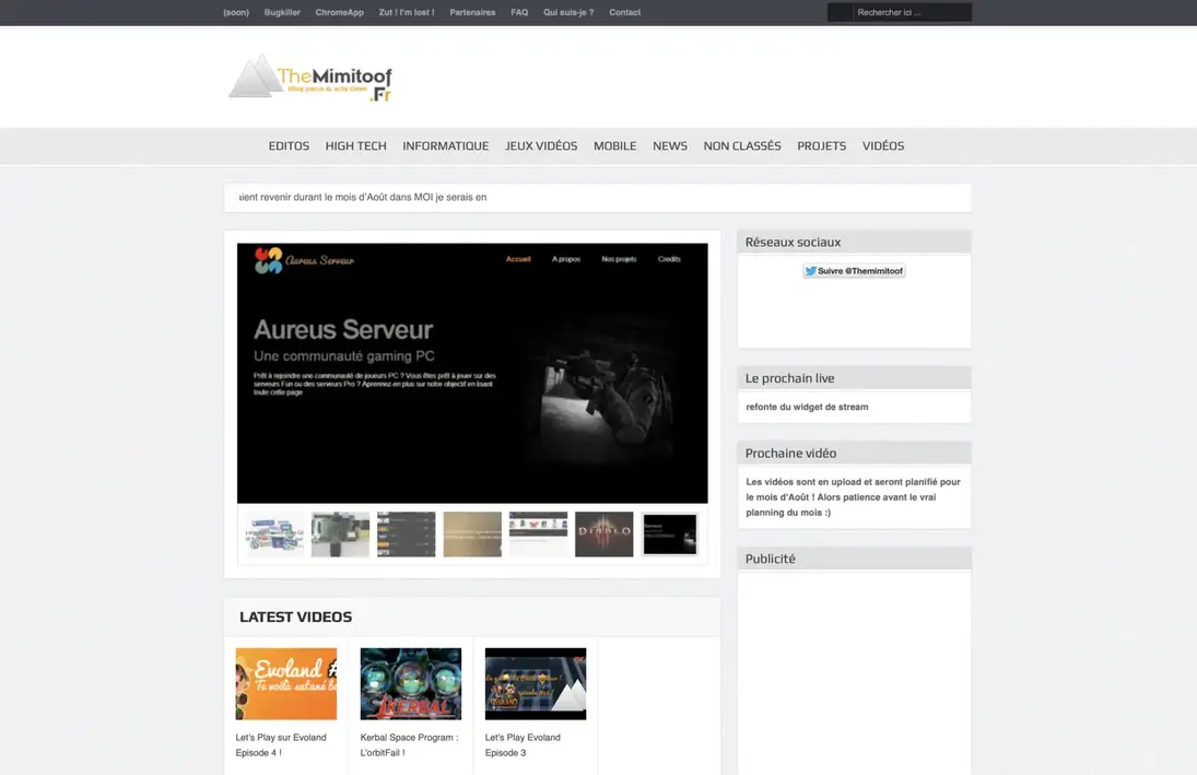 Capture d’écran du site themimitoof.fr en 2013