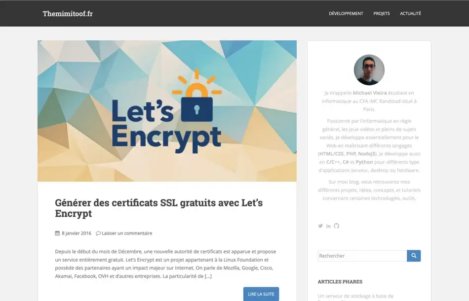 Capture d’écran du site themimitoof.fr en 2016