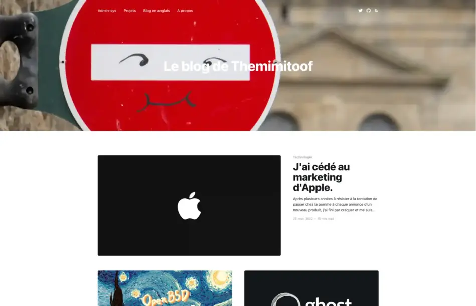 Capture d’écran du site themimitoof.fr en 2024 avant la migration sur Hugo